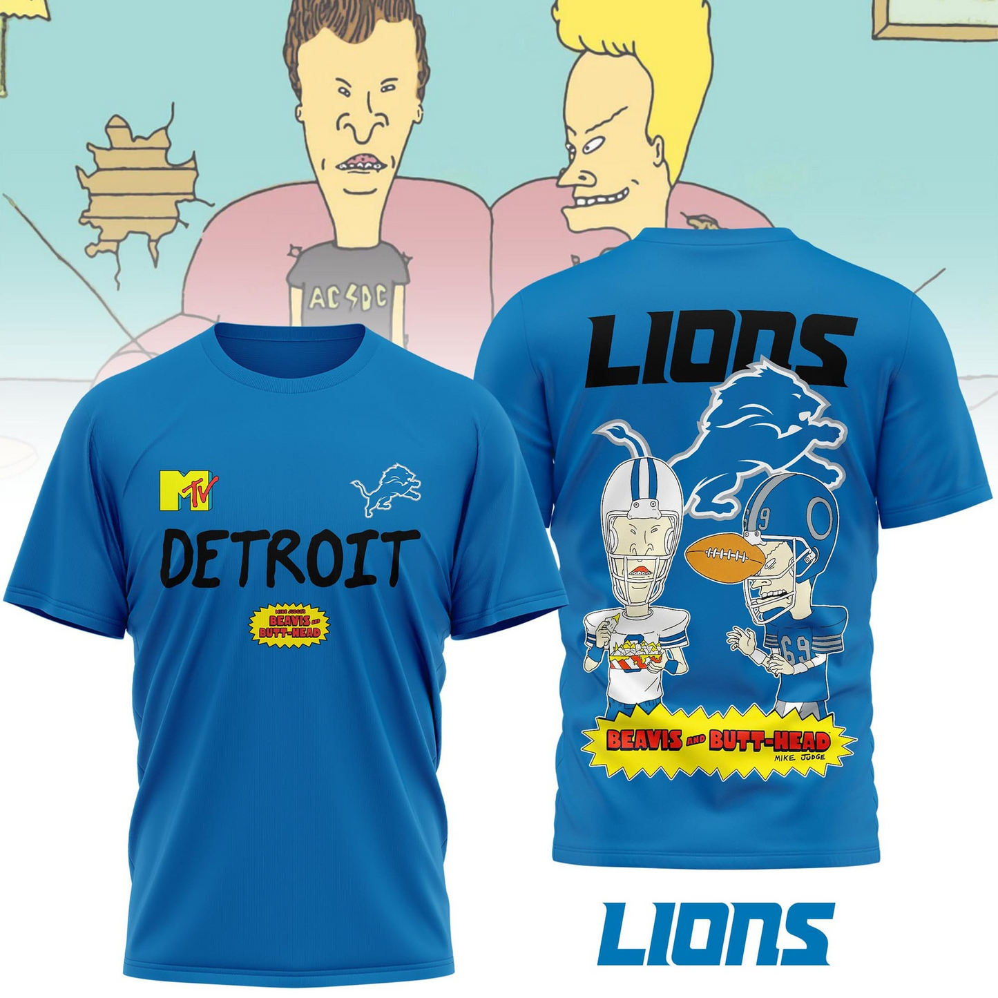 DL Premium NFL Funny Beavis and Butt-Head Shirt DDT NTL