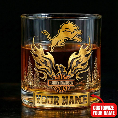 DL Premium NFL Motorcycle Personalized Whiskey Glass DDT NTL