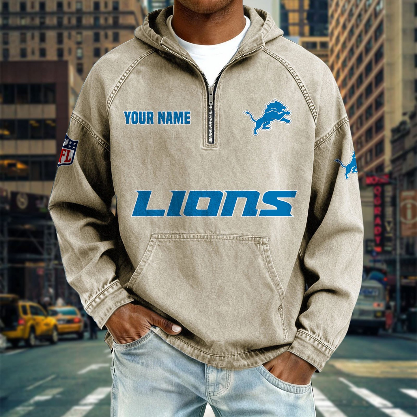 DL x NFL Denim Long - Sleeved Hooded Sweatshirt DDT NTL