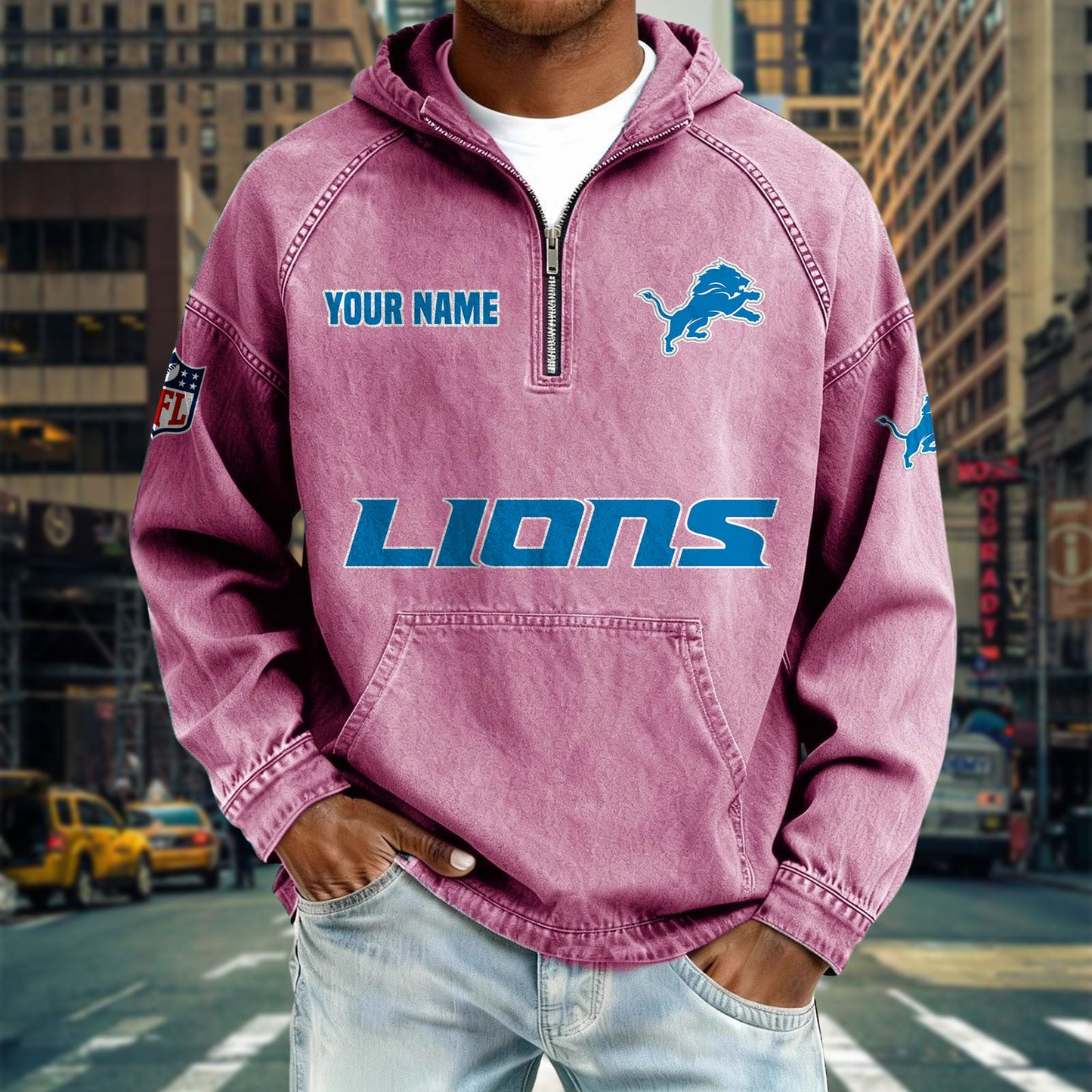 DL x NFL Denim Long - Sleeved Hooded Sweatshirt DDT NTL