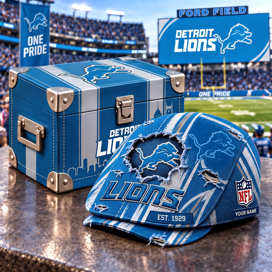 DL x NFL Distressed Flat Cap Set with Luxury Storage Box