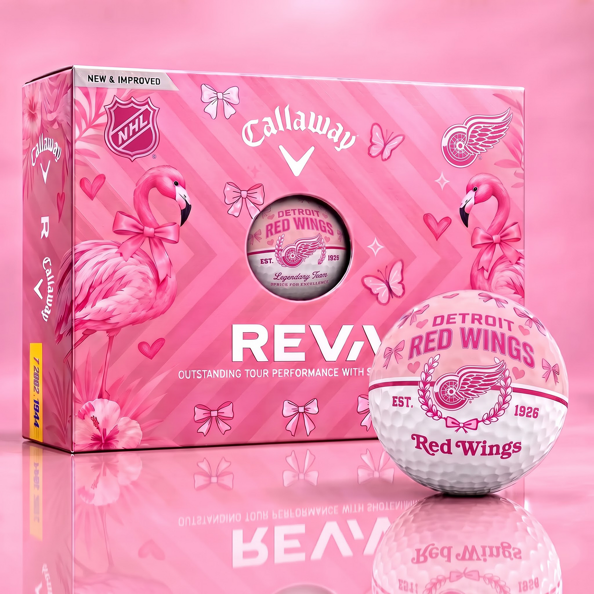 DRW x Custom NHL Pink Coquette Ladies Golf Balls