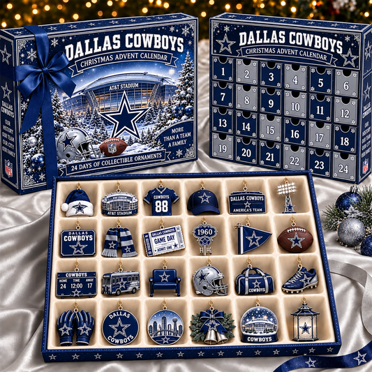 DS x NFL Team Christmas Advent Calendar Box - 24 Days Countdown Tree Ornaments Gift Set 2809 NAK TTT
