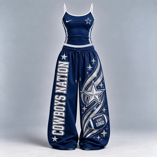 DS x Premium NFL Sports-Inspired Cami & Wide-Leg Pants Set