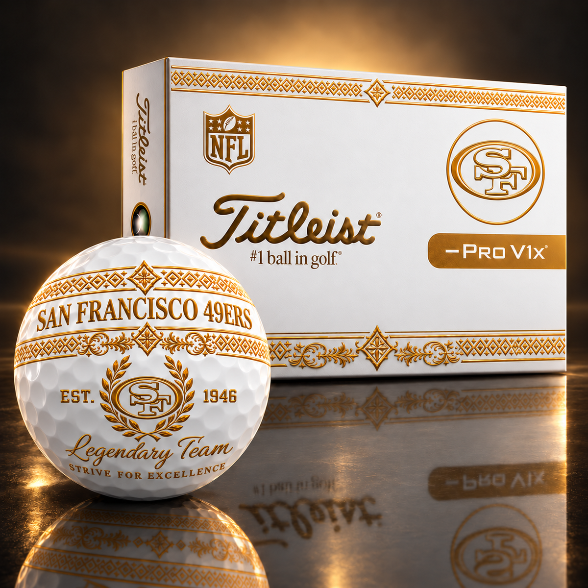 Exclusive NFL x SF PIT Legendary Team V8 Golf Ball