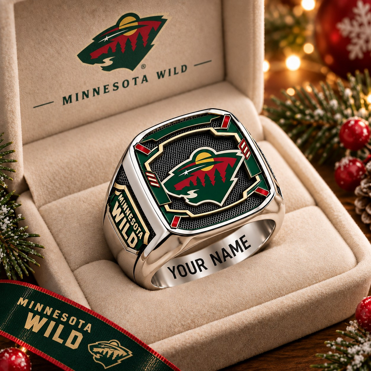 Exclusive NHL x MIN Personalized Name Ring