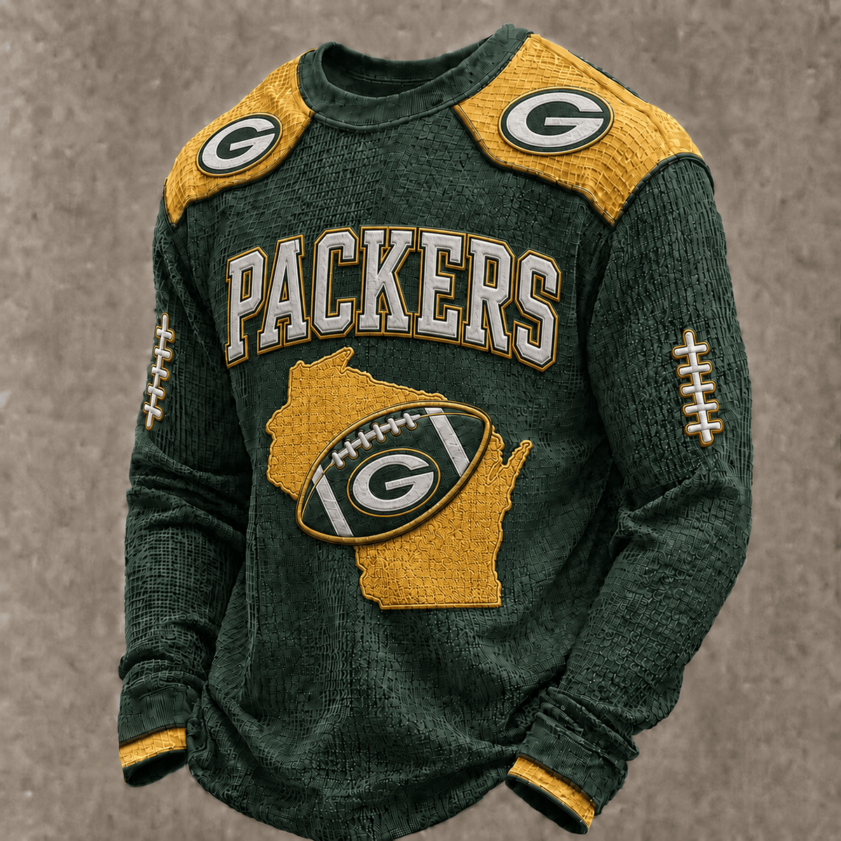 GB X Premium NFL  Vintage Baseball Stitch Sweatshirt