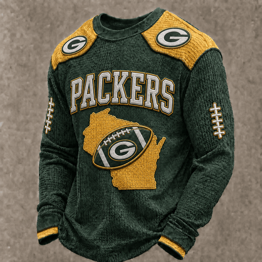 GB X Premium NFL  Vintage Baseball Stitch Sweatshirt