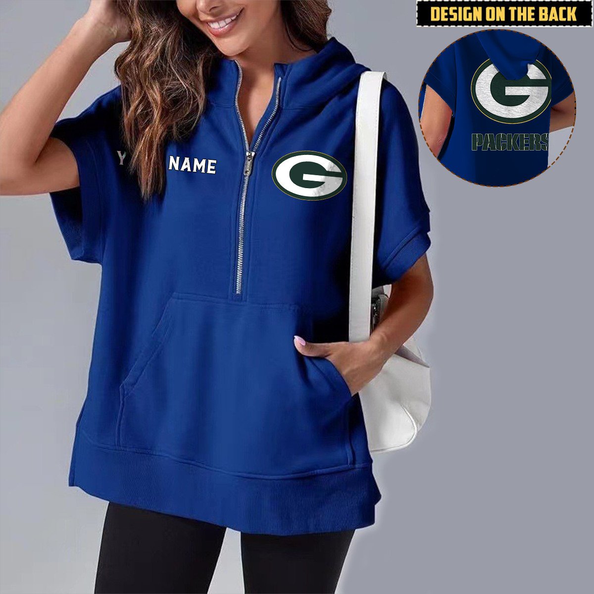GB x NFL Short Sleeve Zip Hoodie DATND TANTD