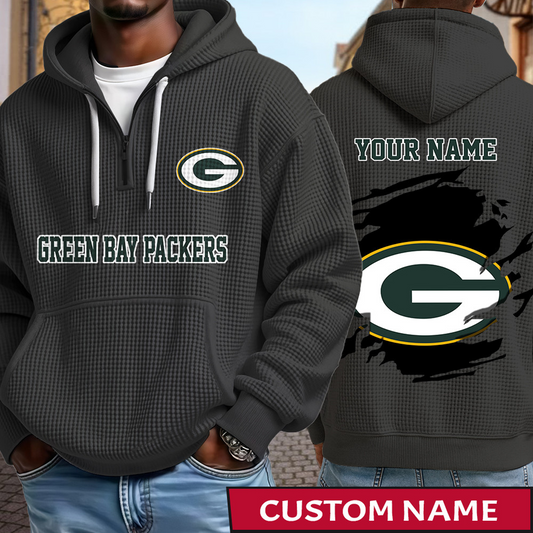 GB x NFL Waffle Half Zip Hoodie DATND TANTD