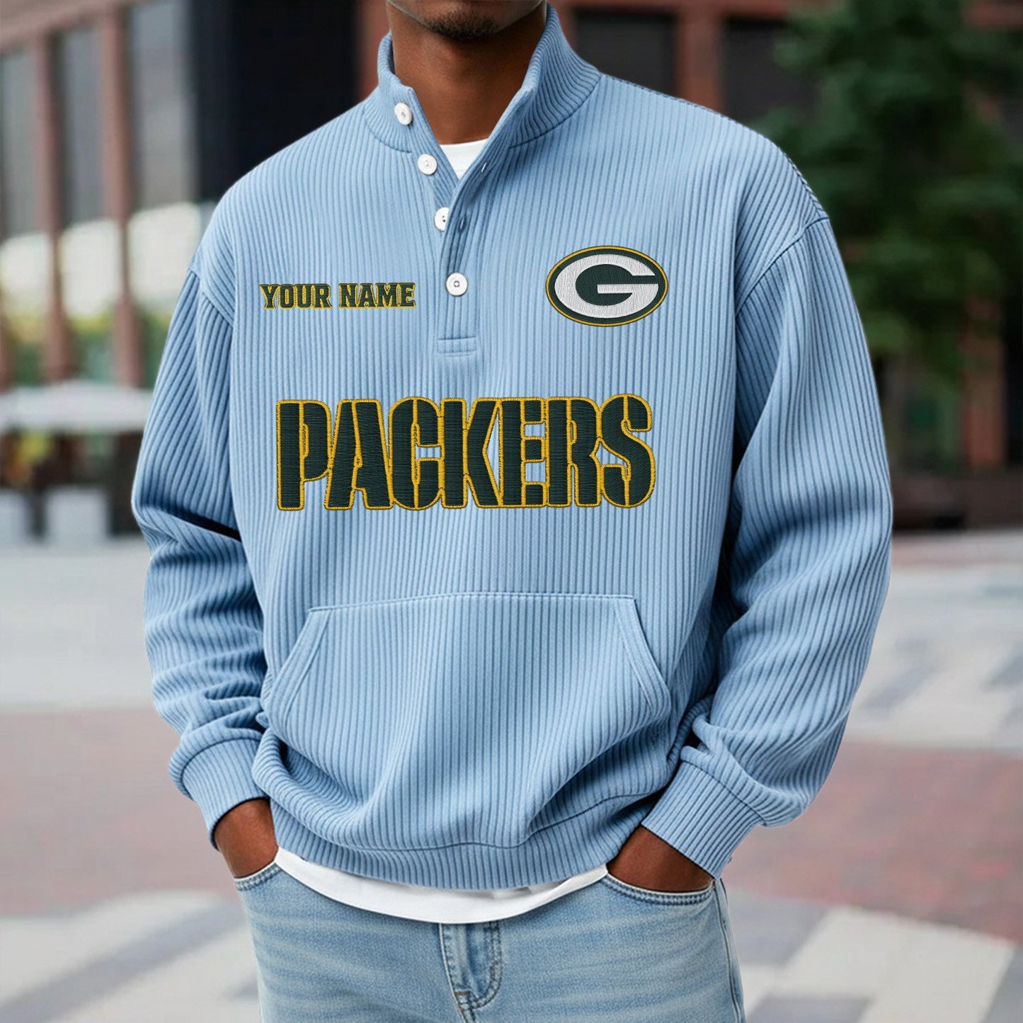 GB x NFL Waffle High Neck Long Sleeved Sweatshirt DATND TANTD 221125