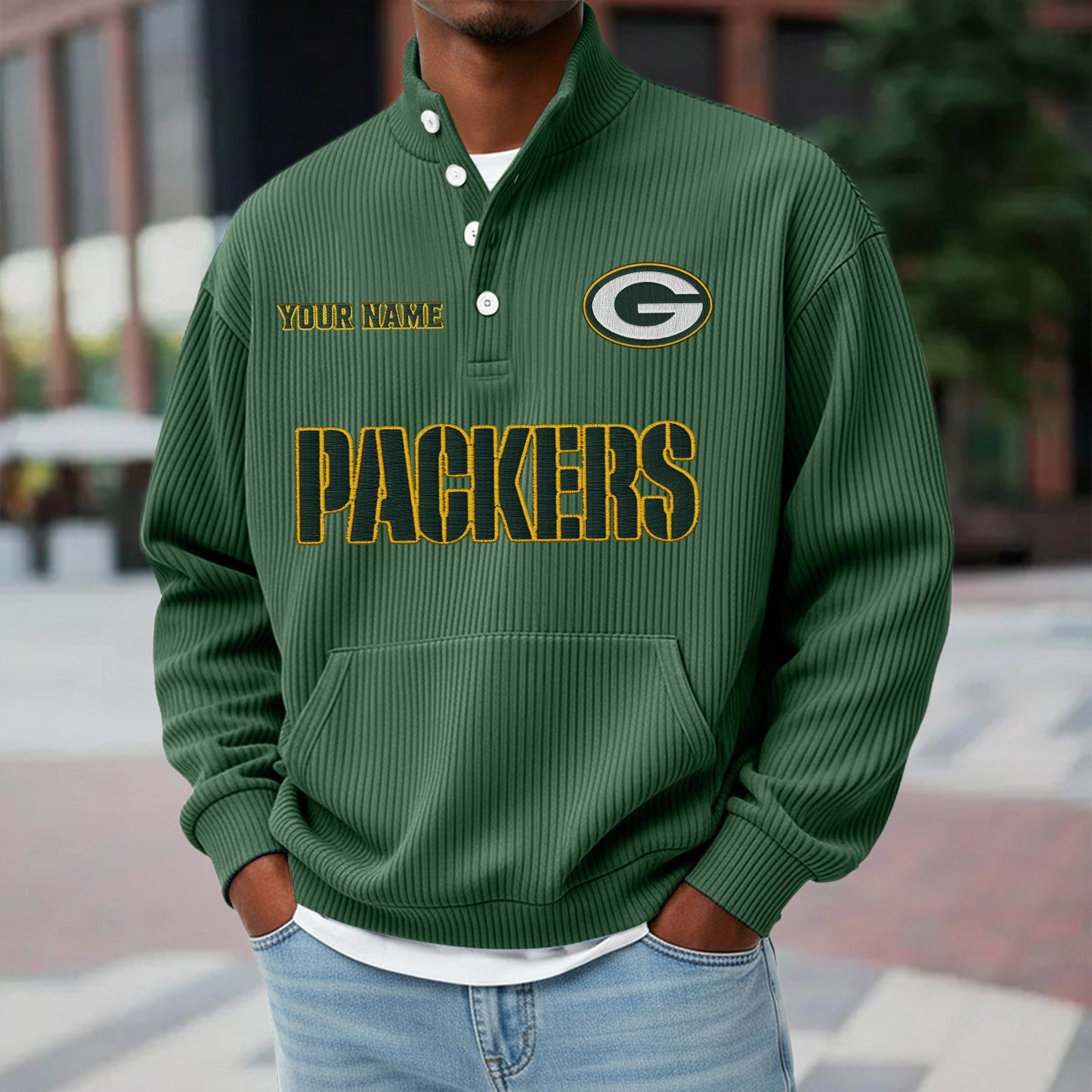 GB x NFL Waffle High Neck Long Sleeved Sweatshirt DATND TANTD 221125