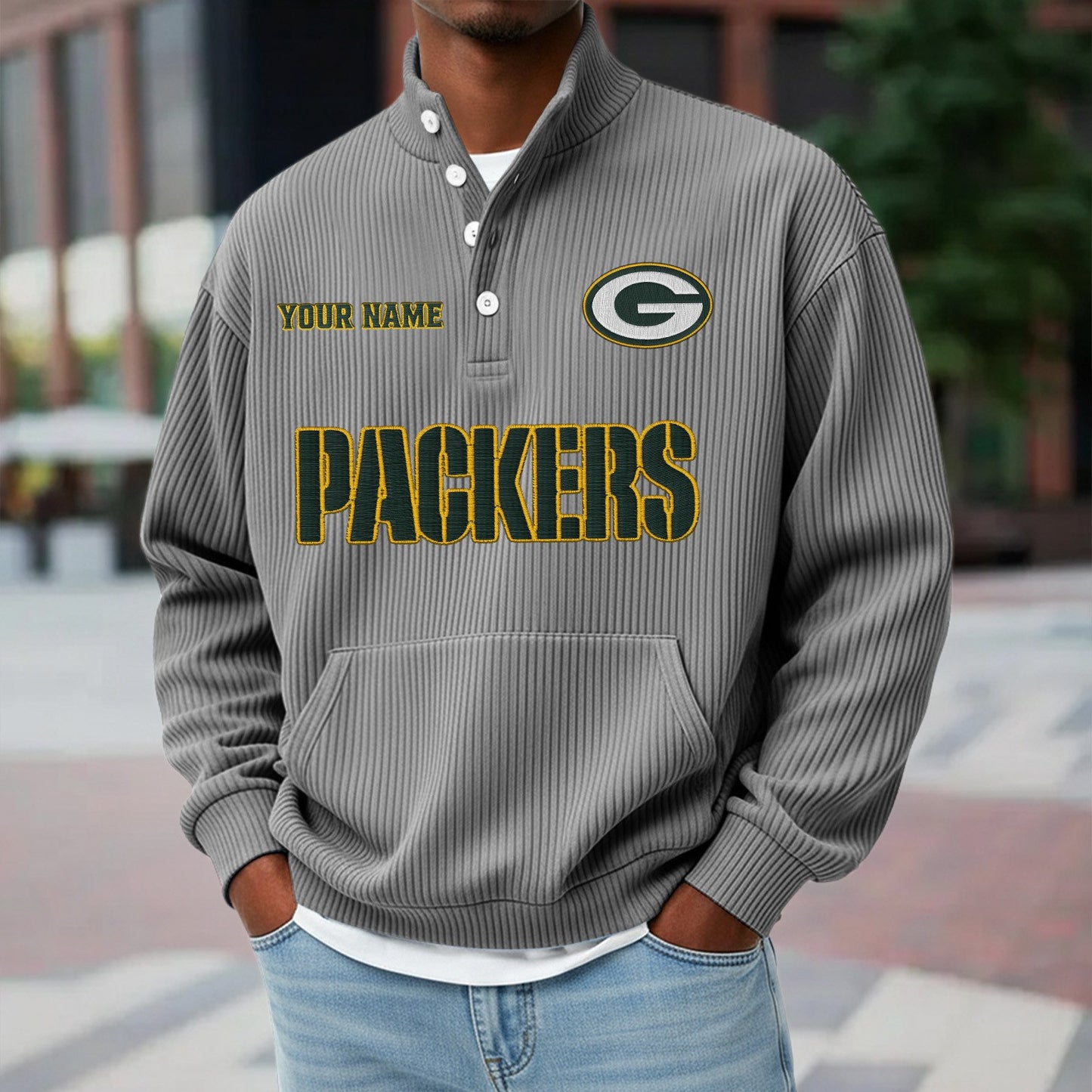 GB x NFL Waffle High Neck Long Sleeved Sweatshirt DATND TANTD 221125
