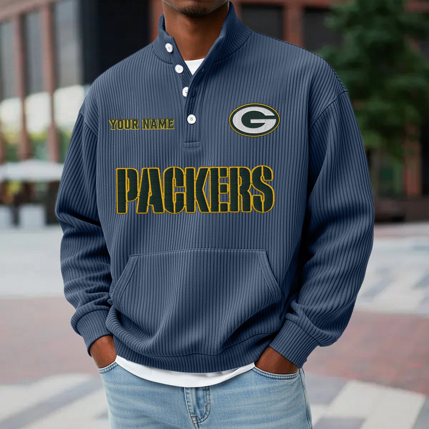 GB x NFL Waffle High Neck Long Sleeved Sweatshirt DATND TANTD 221125