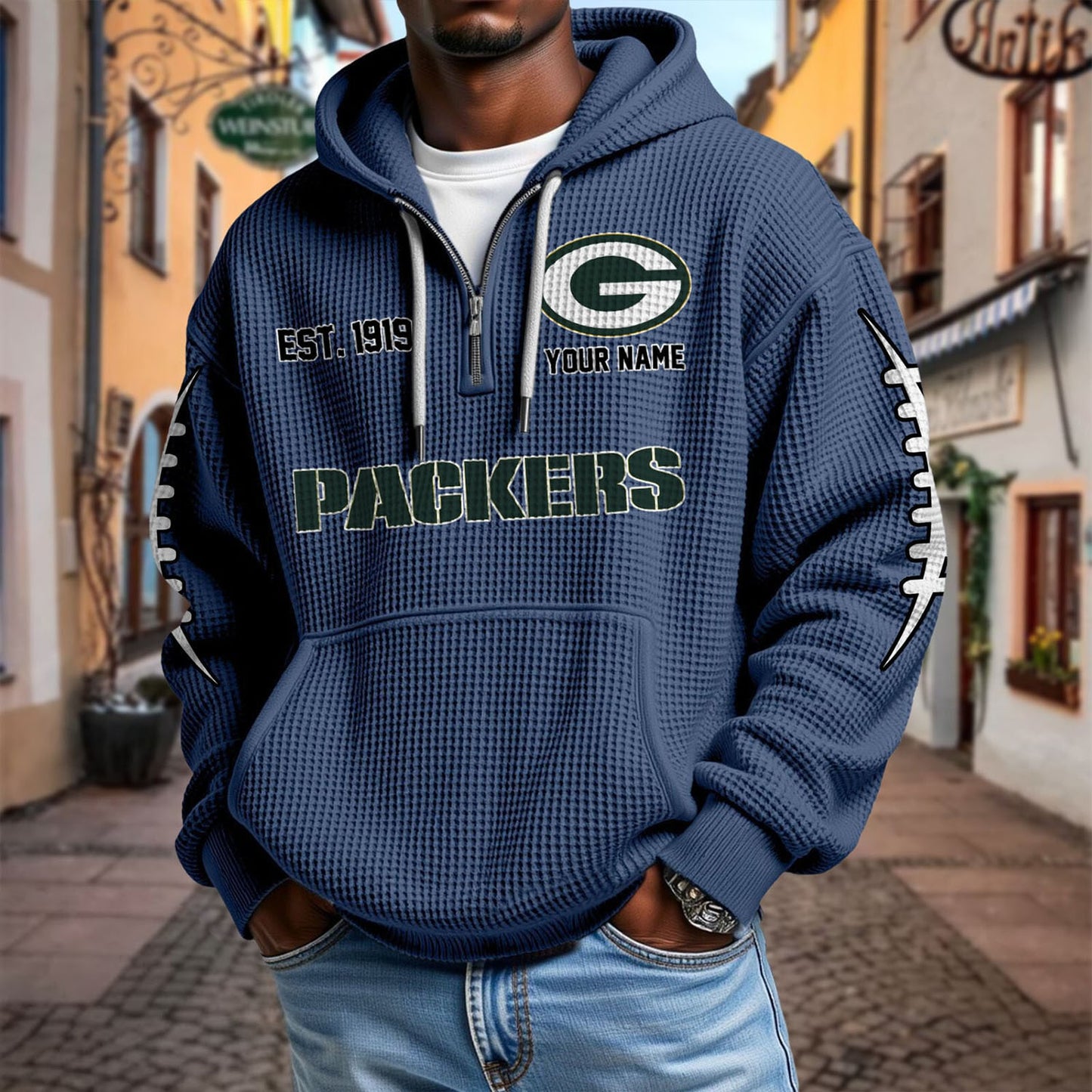 GB x NFL Waffle Hoodie DatND DVT