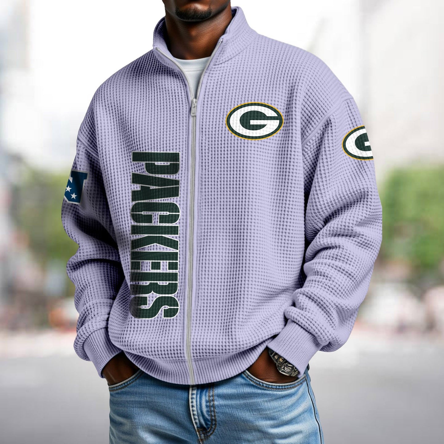 GB x NFL Waffle Zip-Up Sweatshirt DATND TANTD