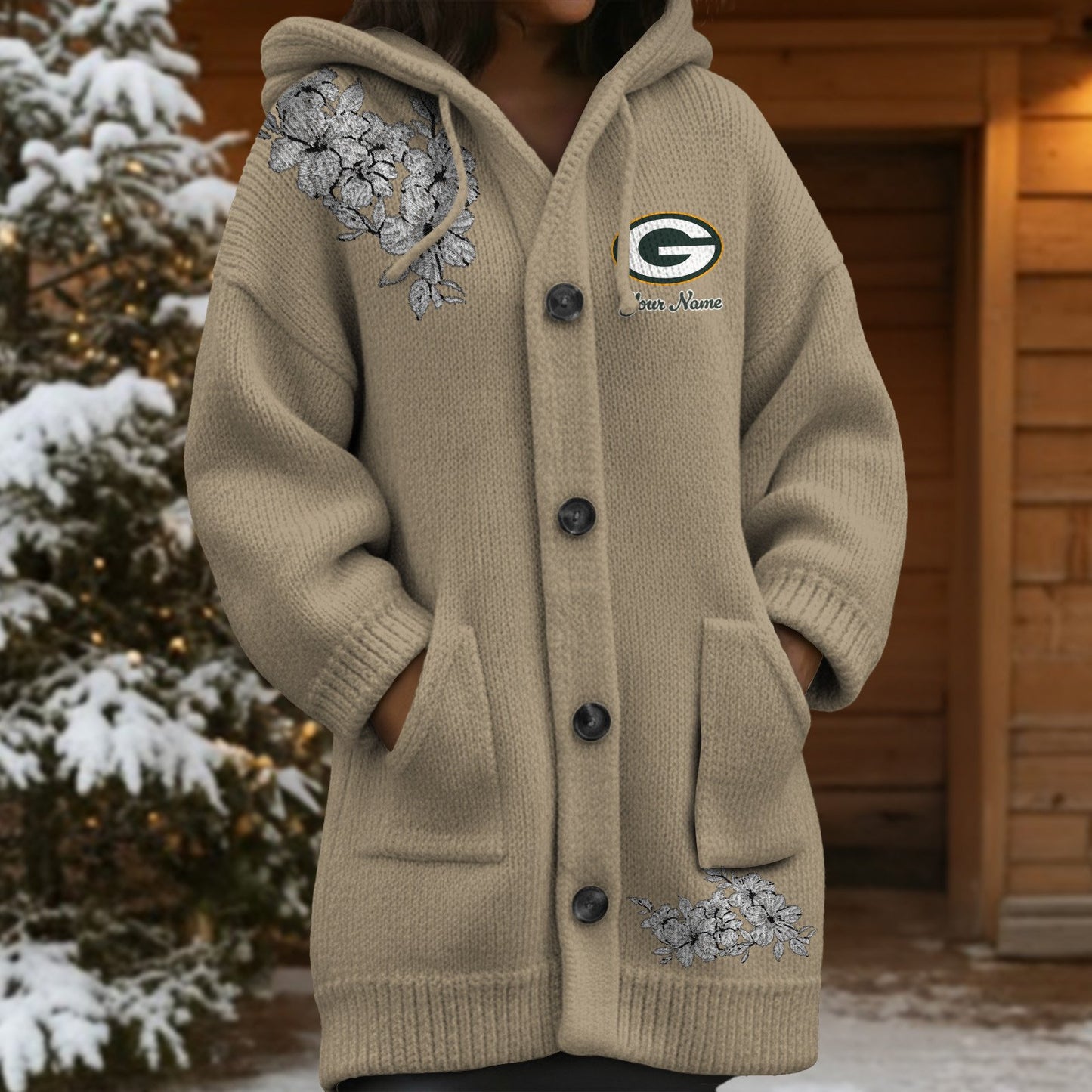 GB x NFL Women's Casual Knitted Hooded Cardigan DATND TANTD 211125