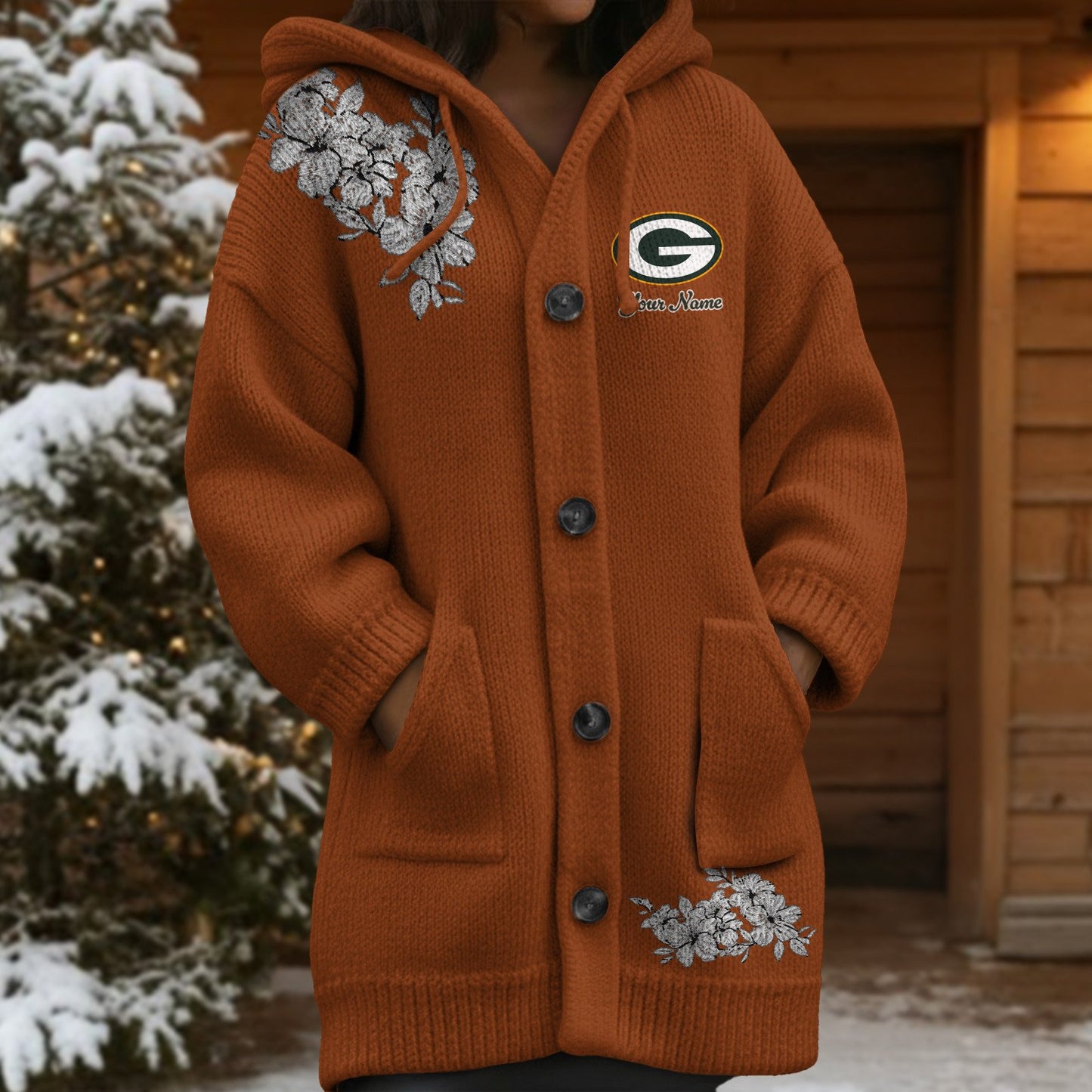 GB x NFL Women's Casual Knitted Hooded Cardigan DATND TANTD 211125