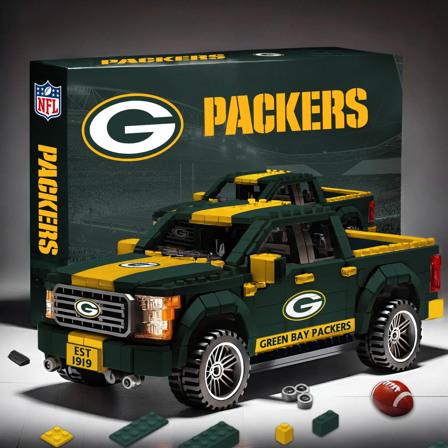 GB NFL 3D Racing Truck Model Building Block Set 2411 V1 NAK NHM