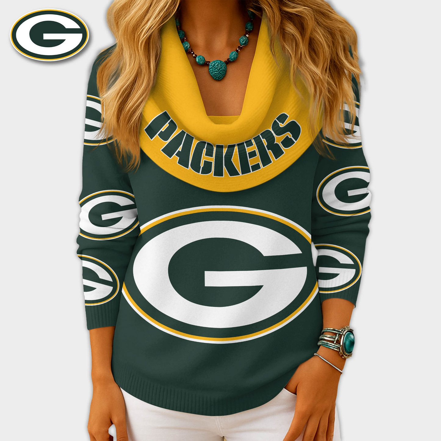 GBP Premium NFL Fan Cowl Neck Sweater 3D Shirt DDT NTL
