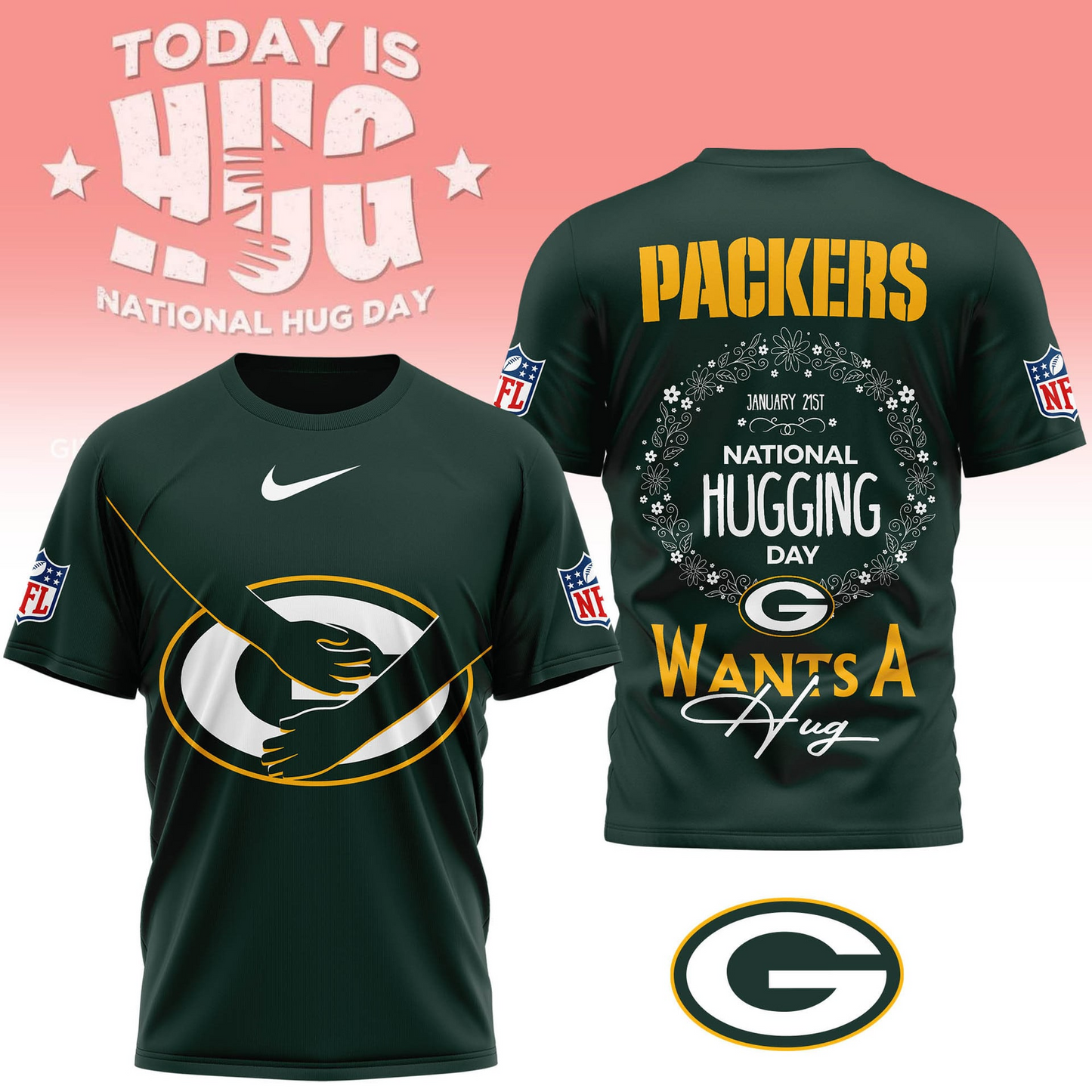 GBP Premium NFL National Hugging Day 3D Shirt DDT NTL