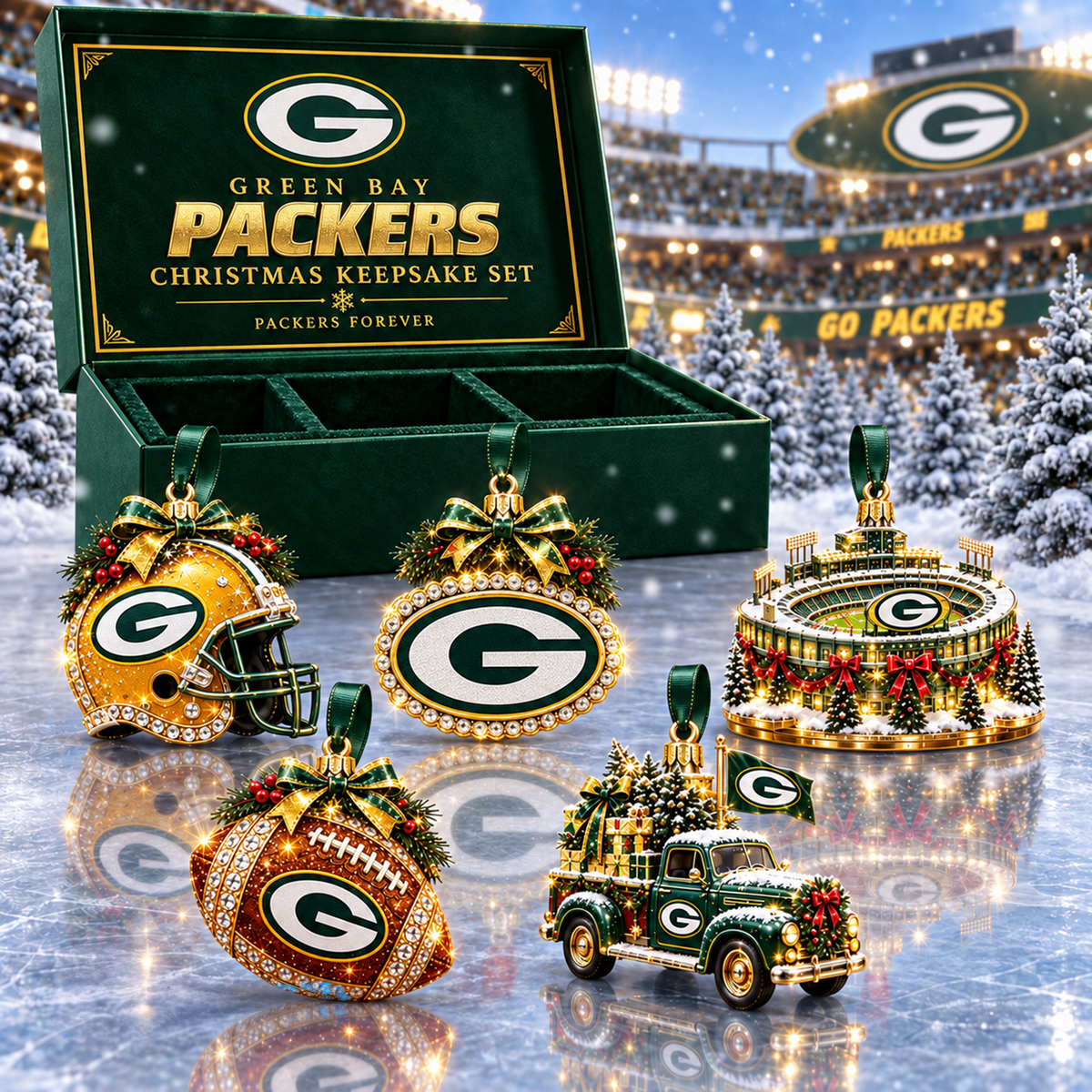 GBP x NFL Christmas KICKOFF Personalized Set 5 Acrylic Ornament