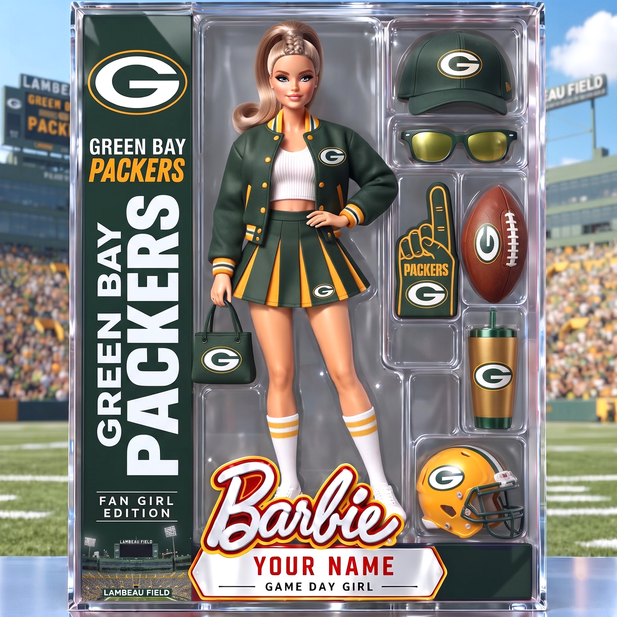 GBP x Personalized NFL Ken Acrylic Block Plaque Action Figure Box
