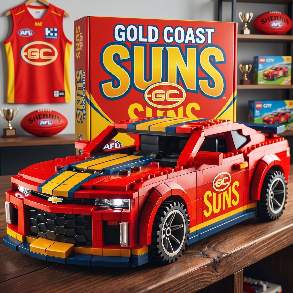 GCS x AFL Team Muscle Car Building Block Set