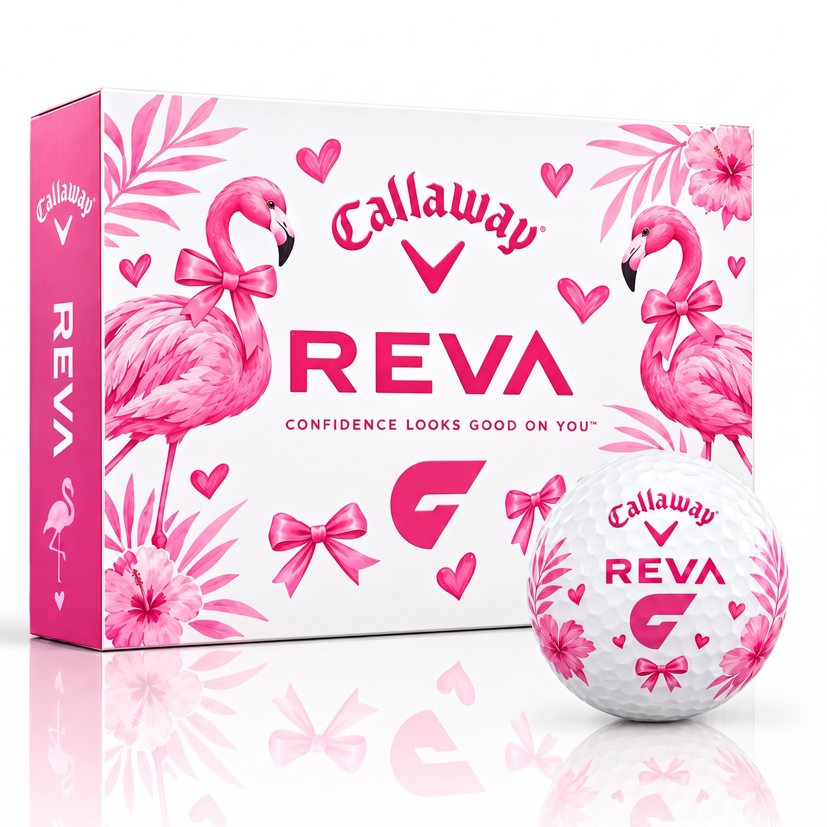 GWS X Callaway REVA AFL Tropical Pink Bow Golf Ball Set for Her
