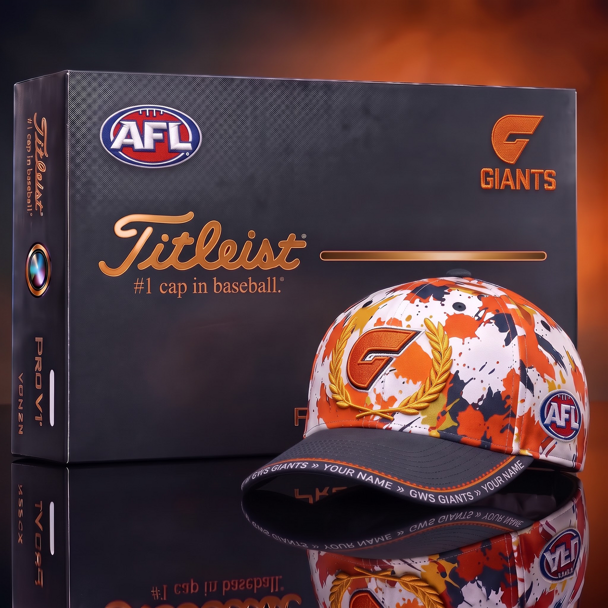 GWS X Premium AFL Titleist Baseball Cap with Gift Box