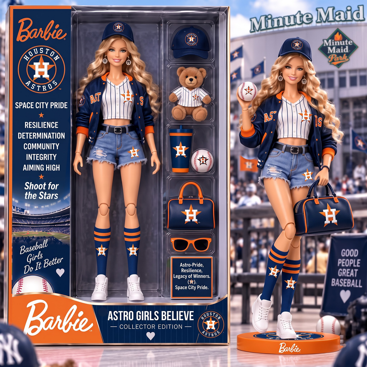 HA x Personalized MLB Barbie Acrylic Block Plaque Figure Set