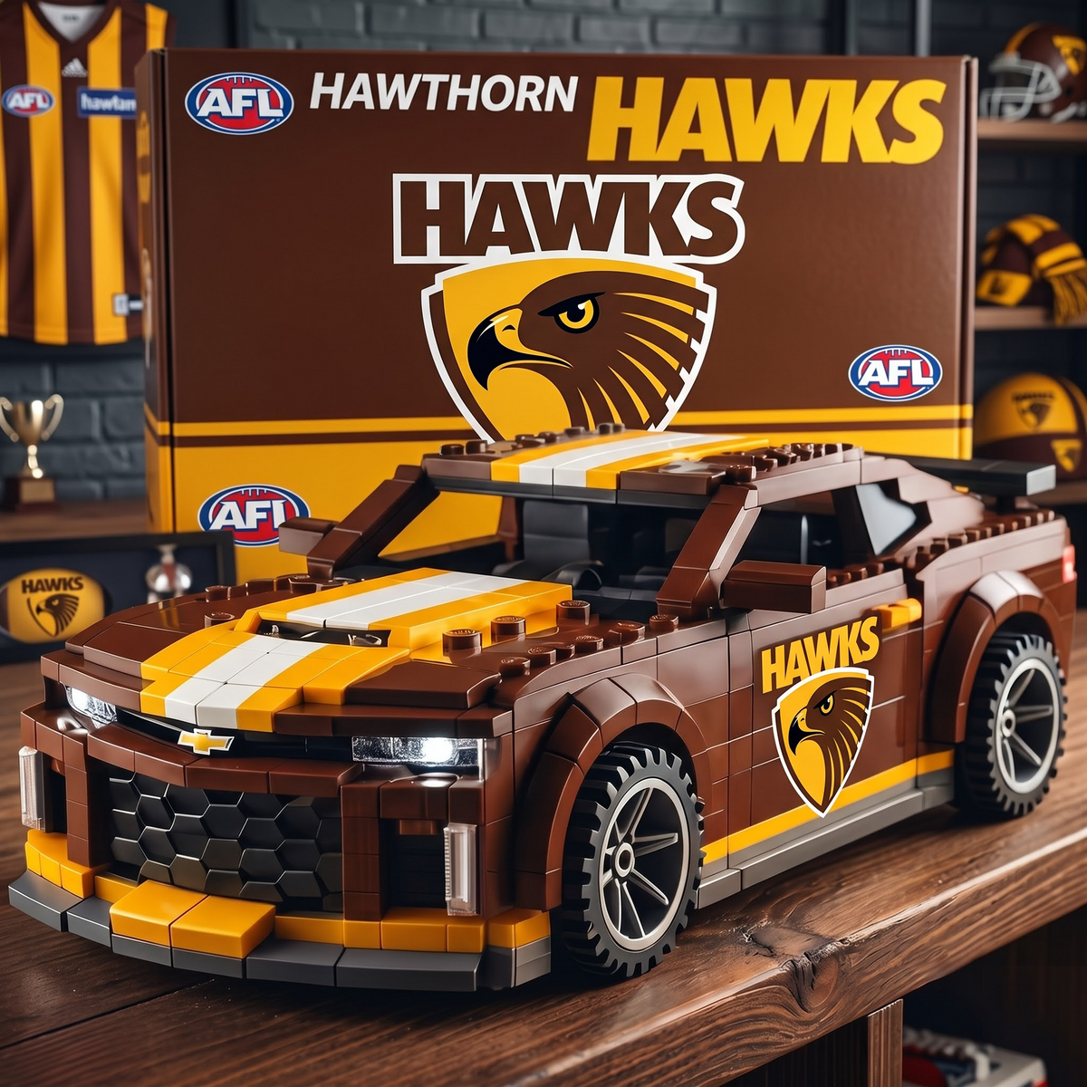 HAW x AFL Team Muscle Car Building Block Set