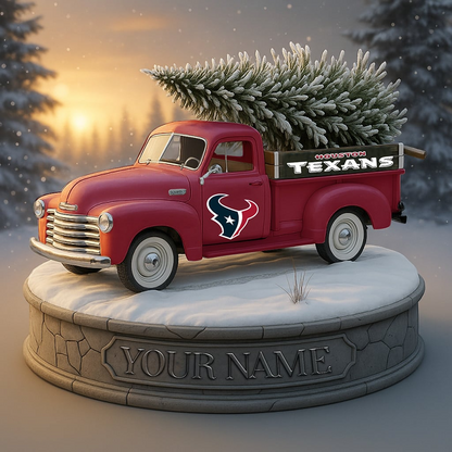 HOU Custom NFL Christmas Acrylic Block Plaque Decor DatND DVT
