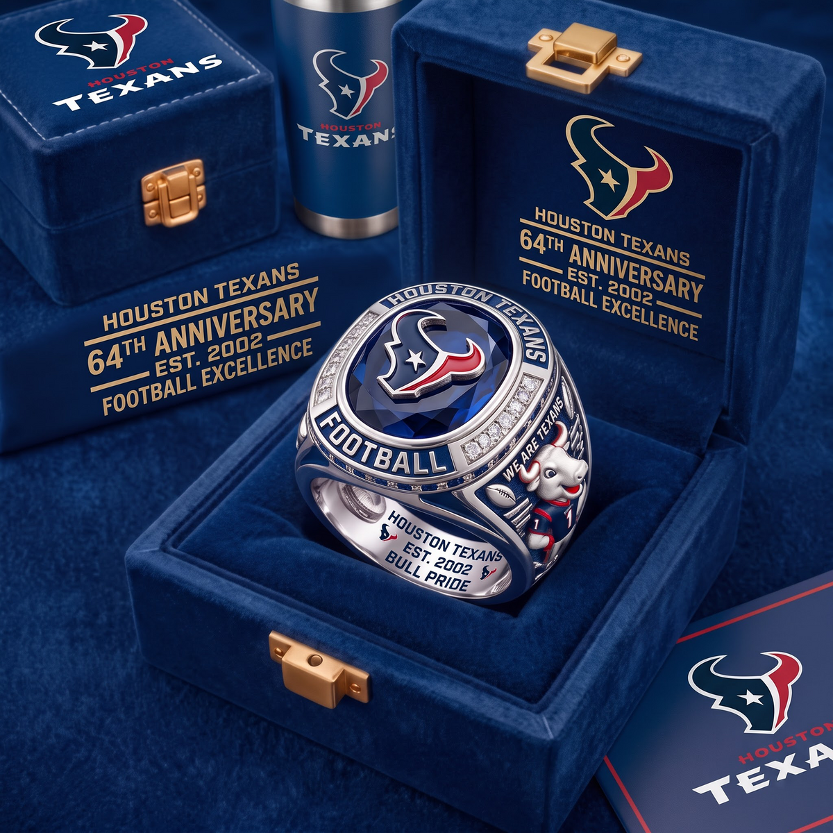 HOU X Custom NFL Team Anniversary Collector's Ring Set