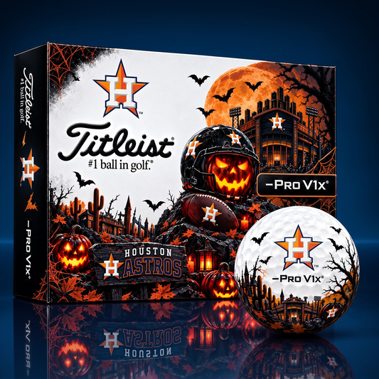 HOU X MLB Spooky Halloween Golf Balls - Titleist Pro V1 Set