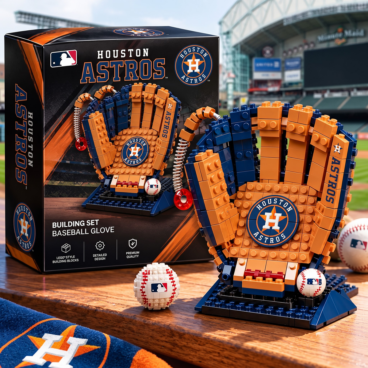 HOU X MLB Teams Baseball Glove Building Block Set