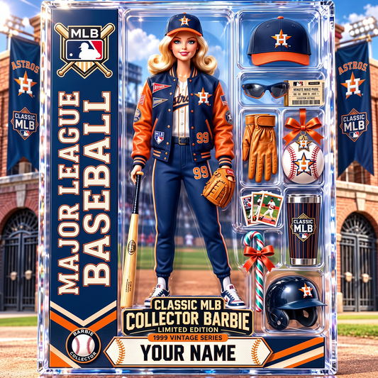 HOU X Personalized Classic MLB Collector Barbie Acrylic Block Plaque