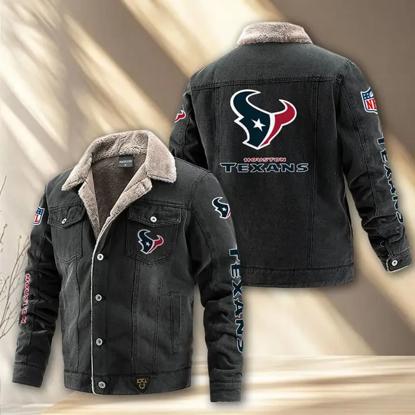 HOU x NFL Fleece Lined Denim Jacket DatND DVT
