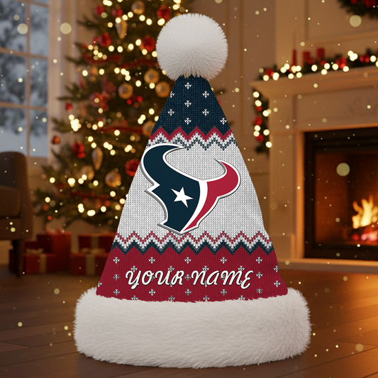 HOU x NFL Personalized Santa Hat Christmas DATND TANTD