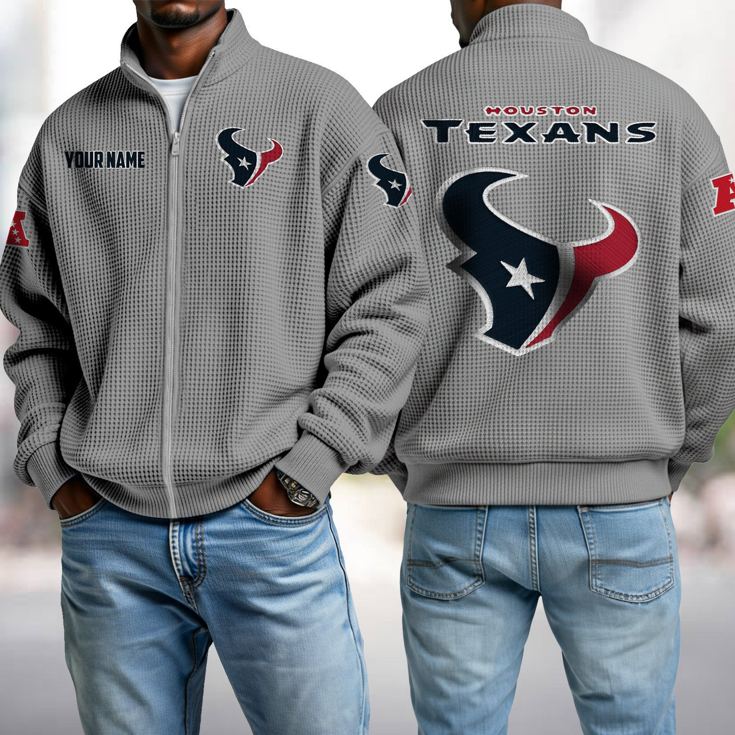 HOU x NFL Waffle Zip-Up Sweatshirt DatND DVT