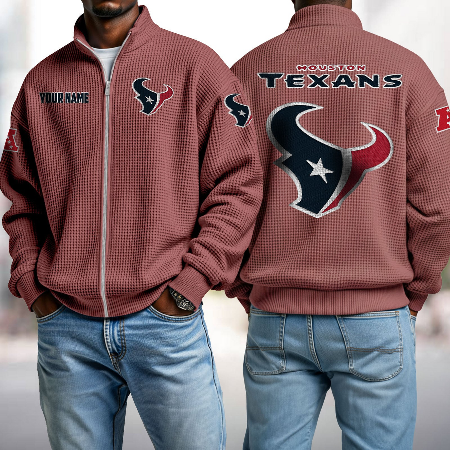HOU x NFL Waffle Zip-Up Sweatshirt DatND DVT