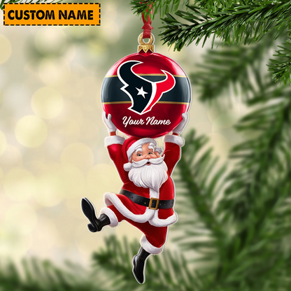 HOU x Personalized NFL Acrylic Ornament Christmas DATND TANTD