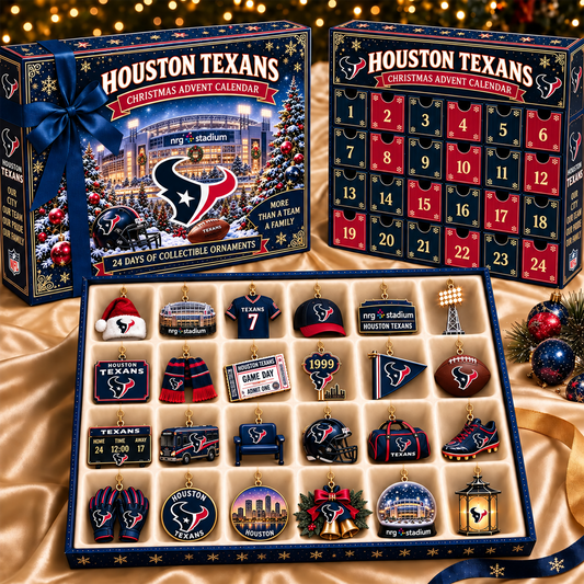 HT x NFL Team Christmas Advent Calendar Box - 24 Days Countdown Tree Ornaments Gift Set 2809 NAK TTT
