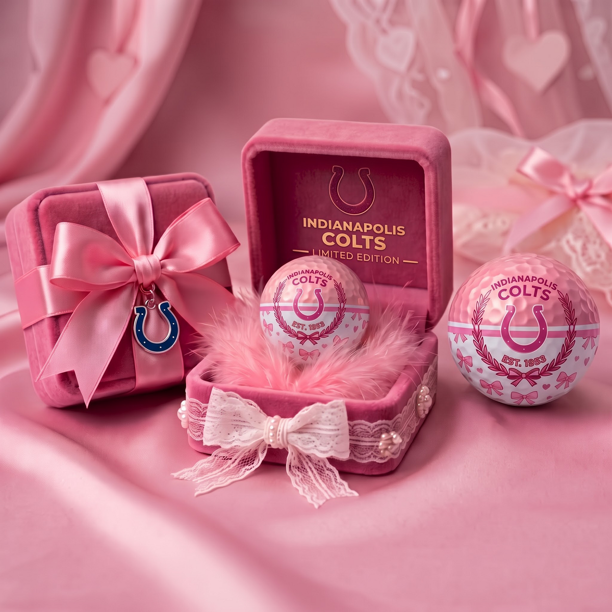 IC x NFL Coquette Pink Velvet Golf Ball Gift Set