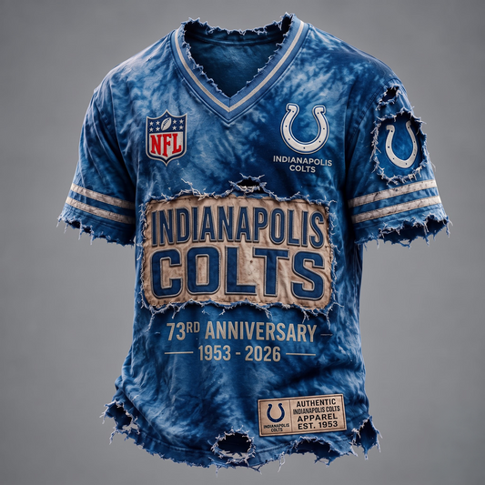 IND X Custom Football Fan Distressed V-Neck Shirt