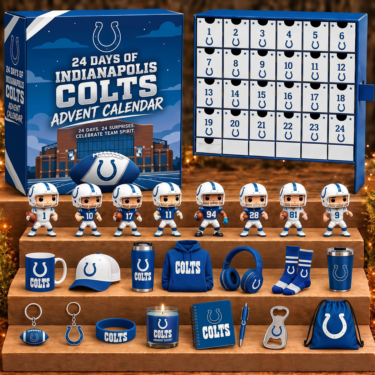 IND X NFL Personalized 24 Days Of American Football Advent Calendar Blink Box
