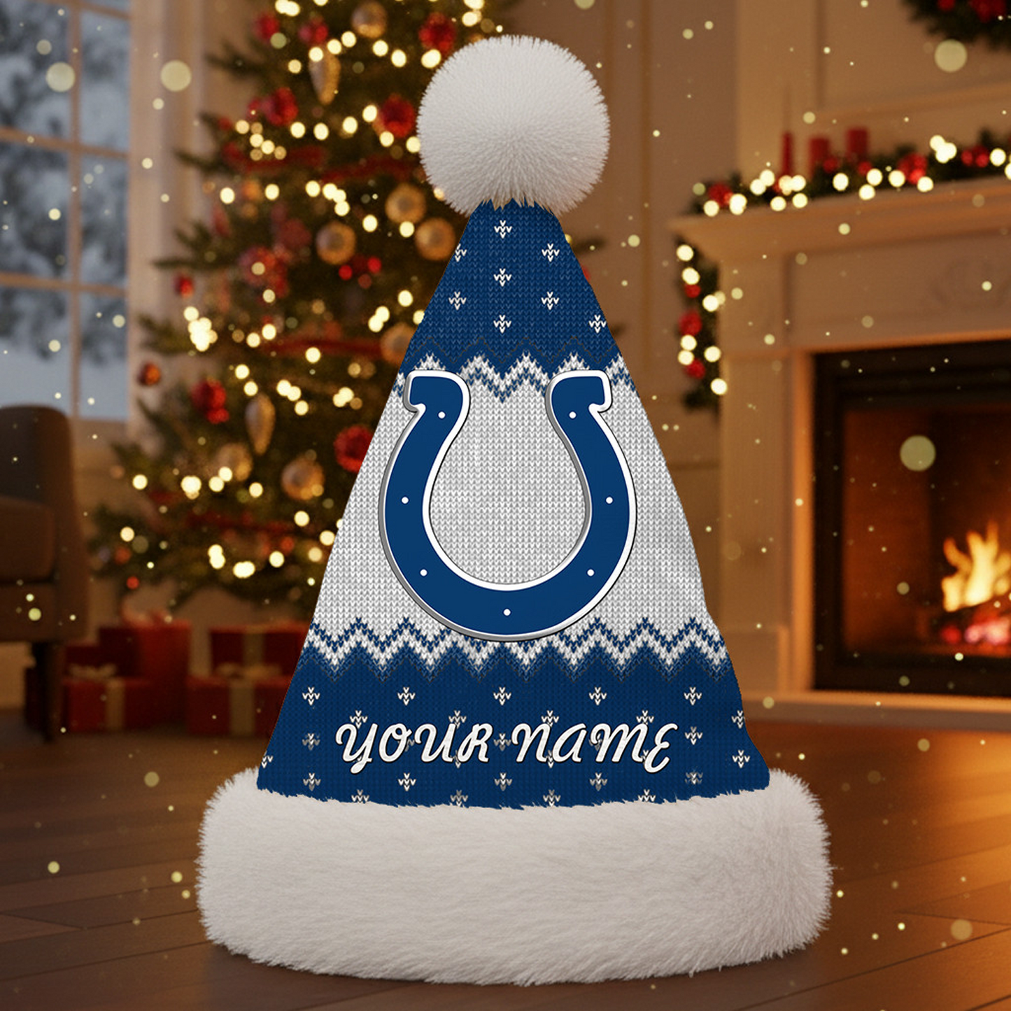 IND x NFL Personalized Santa Hat Christmas DATND TANTD