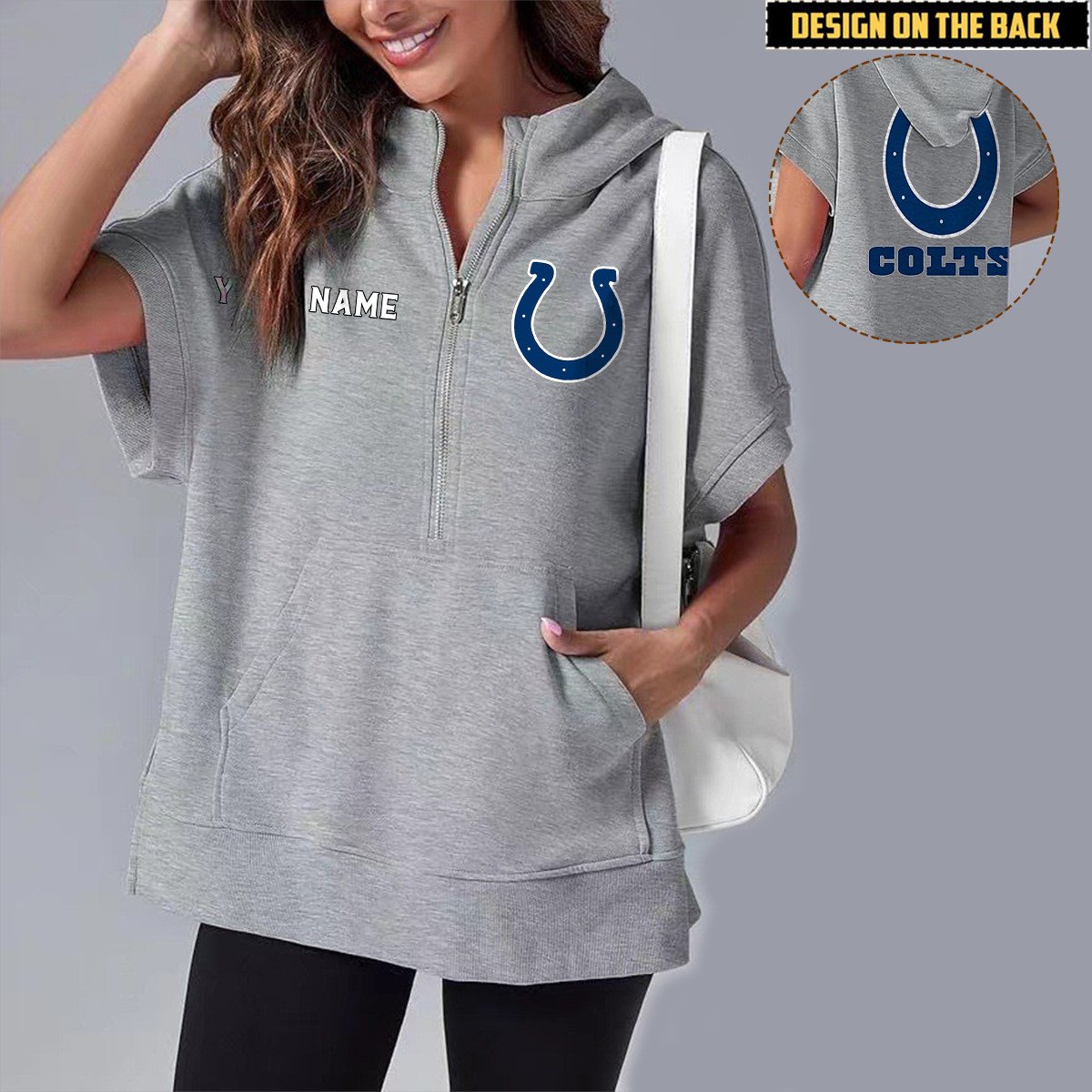 IND x NFL Short Sleeve Zip Hoodie DATND TANTD