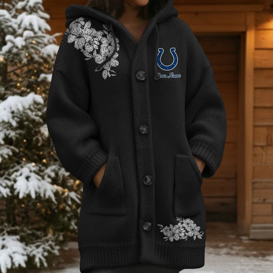 IND x NFL Women's Casual Knitted Hooded Cardigan DATND TANTD 211125
