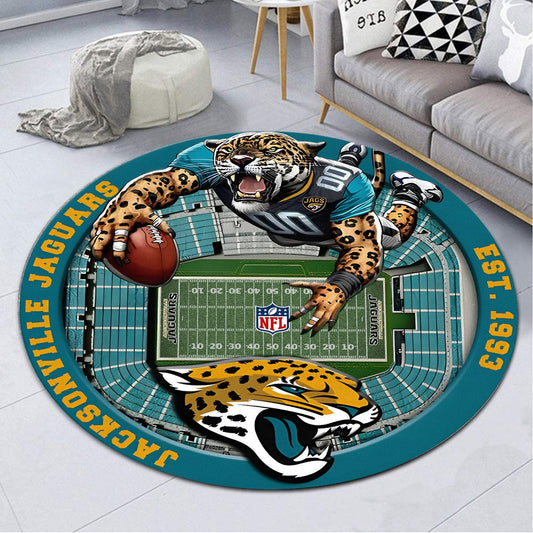 JAC x NFL Luxury 3D Round Rug DatND DVT